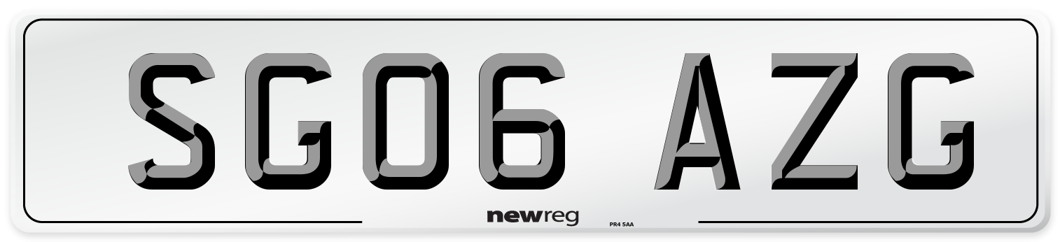 SG06 AZG Number Plate from New Reg